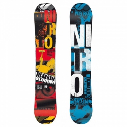 Twin snowboard NITRO Demand Rocker board banán