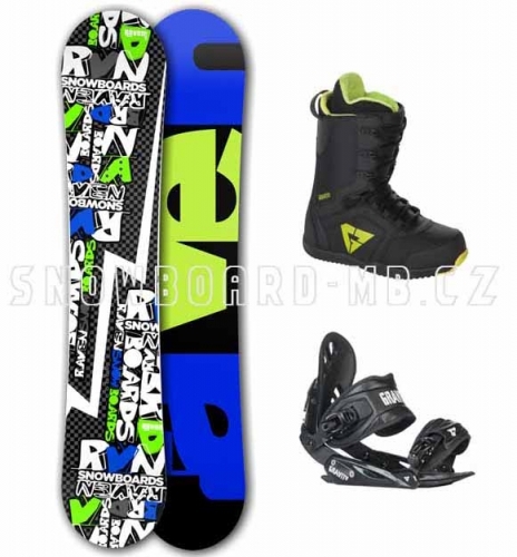 Snowboard komplet Raven RVN black - VÝPRODEJ
