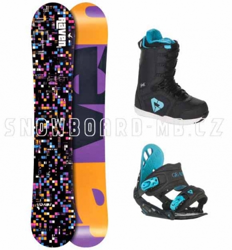 Dámský snowboardový komplet Raven Grid Black