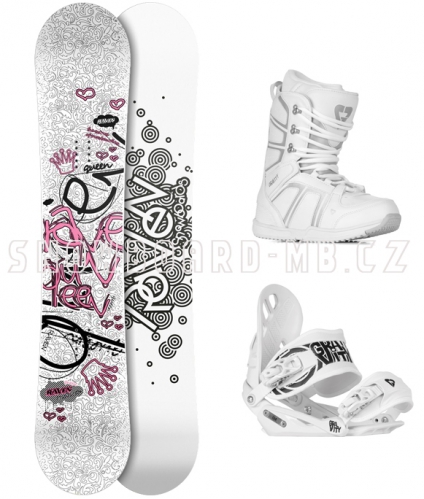 Dámský snowboardový komplet Raven Queen white