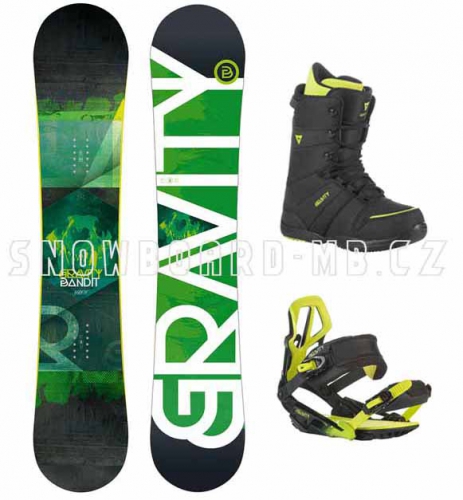 Snowboard komplet Gravity Bandit green 2015/16