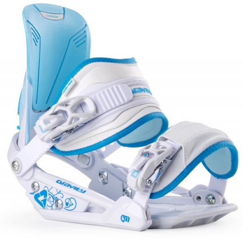 Snowboardové dívčí, dámské vázání Gravity G1 bílé/modré - VÝPRODEJ