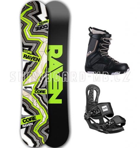 Snowboard komplet Raven Core Carbon černý - VÝPRODEJ