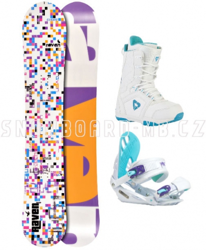 Snowboard komplet Raven Grid white - VÝPRODEJ
