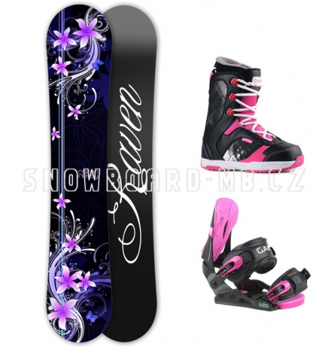 Dámský snowboard komplet Raven Flossy pink