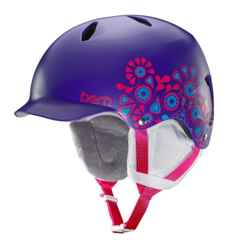 Snowboardová helma Bern Bandita Satin purple floral - AKCE