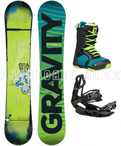 Snowboard komplet Gravity Symbol black/blue - VÝPRODEJ