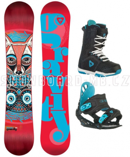 Dámský snowboard komplet Gravity Thunder black/blue - AKCE
