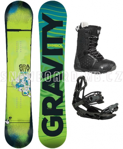 Snowboard komplet Gravity Symbol black - VÝPRODEJ