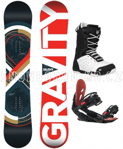 Snowboard komplet Gravity Silent white/red