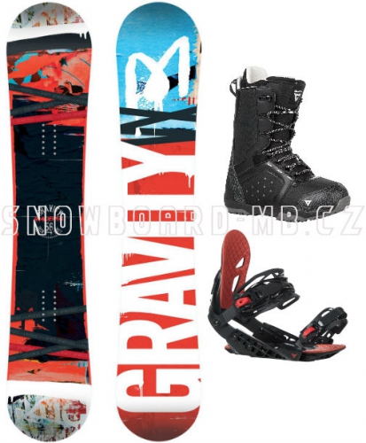 Snowboard komplet Gravity Madball black/red