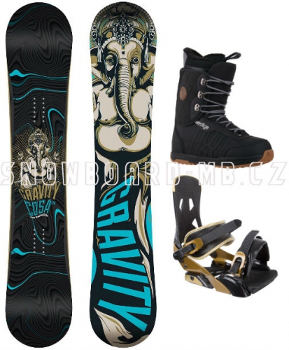 Snowboard komplet Gravity Cosa black/brown - AKCE