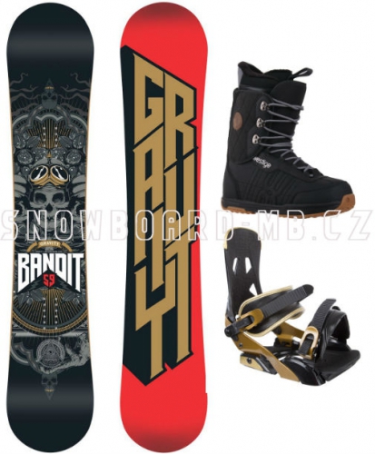Snowboard komplet Gravity Bandit black/brown - AKCE