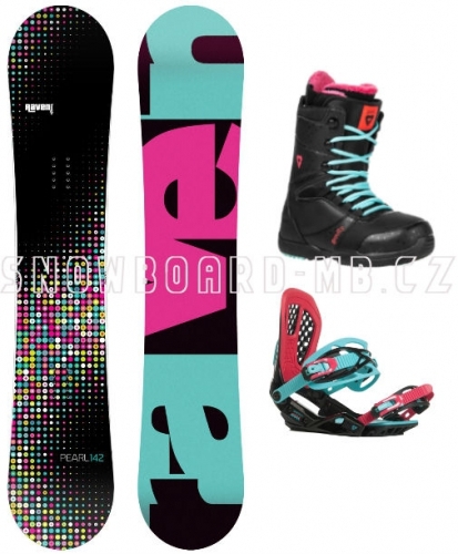 Dámský snowboard komplet Raven Pearl black - VÝPRODEJ