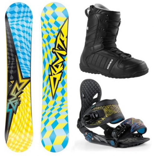 Snowboard komplet Gravity Squers, twin freestyle snb set