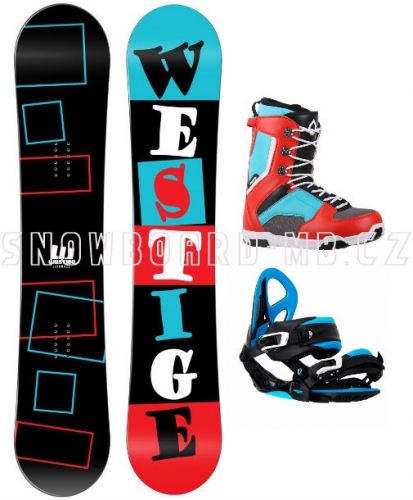 Snowboard komplet Westige Square blue/red - VÝPRODEJ