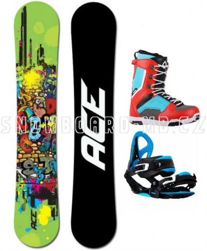Snowboard komplet Ace Poison blue/red - AKCE