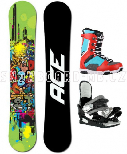Snowboard komplet Ace Poison black/red - AKCE