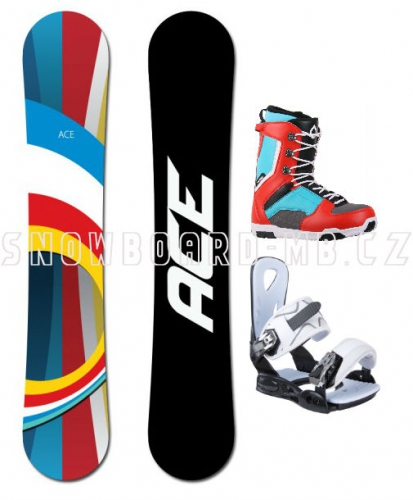 Snowboard komplet Ace B52 red/white - VÝPRODEJ