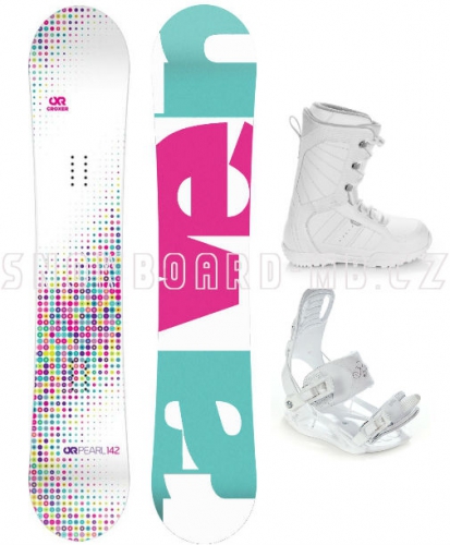 Dívčí snowboard set Raven Pearl white