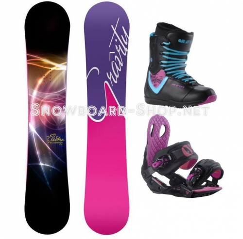 Dámský snowboardový komplet Gravity Electra, černý snb set