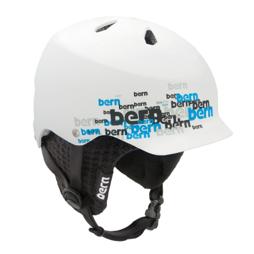 Přilba na snowboard BERN Watts white/bílá helma s kšiltem
