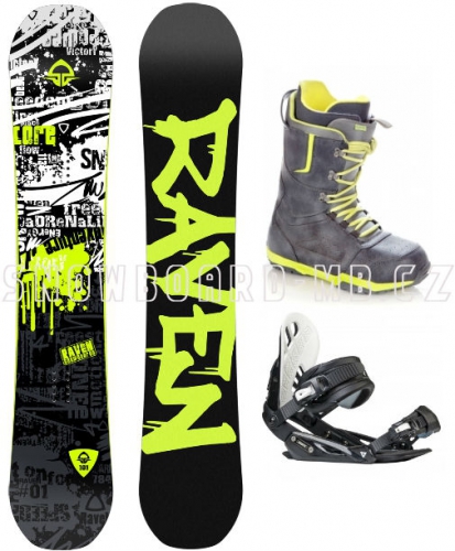 Snowboard komplet Raven Core Lime - VÝPRODEJ