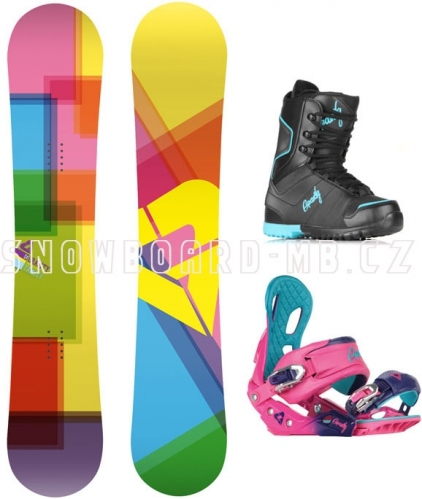 Dámský snowboard komplet Gravity Trinity pink/black
