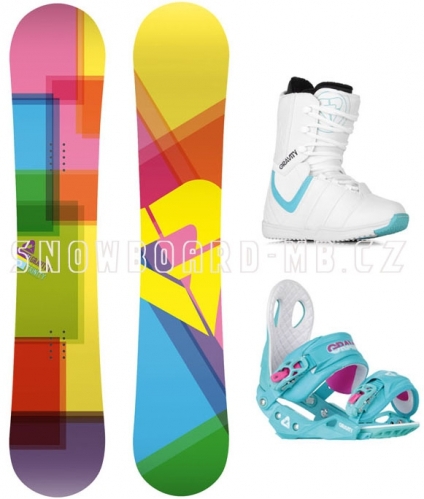 Dámský snowboard komplet Gravity Trinity blue/white