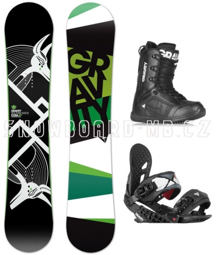 Snowboard komplet Gravity Cosa wide (široký snowboard)