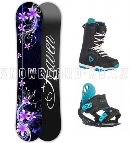 Dámský snowboard komplet Raven Flossy black - VÝPRODEJ
