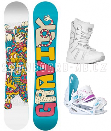 Snowboard komplet pro holky Gravity Fairy white - VÝPRODEJ
