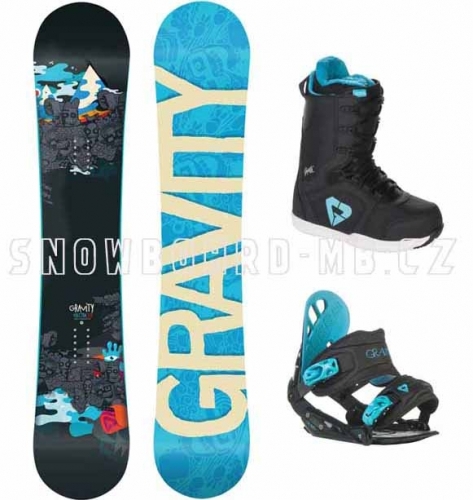 Dámský snowboard komplet Gravity Electra black/blue - AKCE