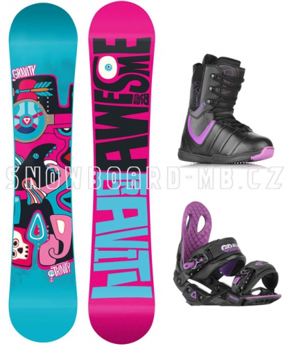  Dámský snowboard komplet Gravity Trinity purple - AKCE