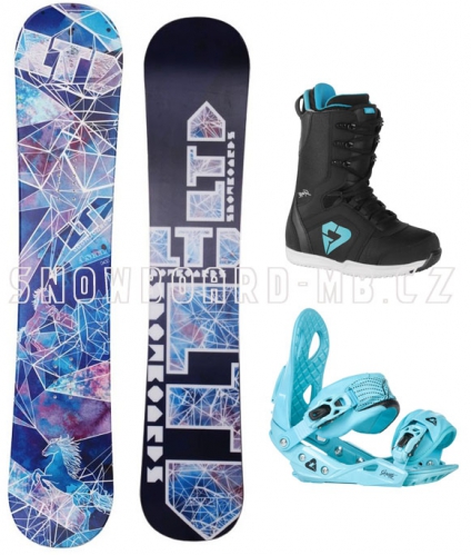 Dámský snowboard komplet LTD Angel black/blue - AKCE